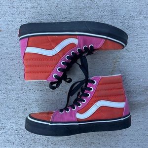Vibrant pink & orange Vans size 5